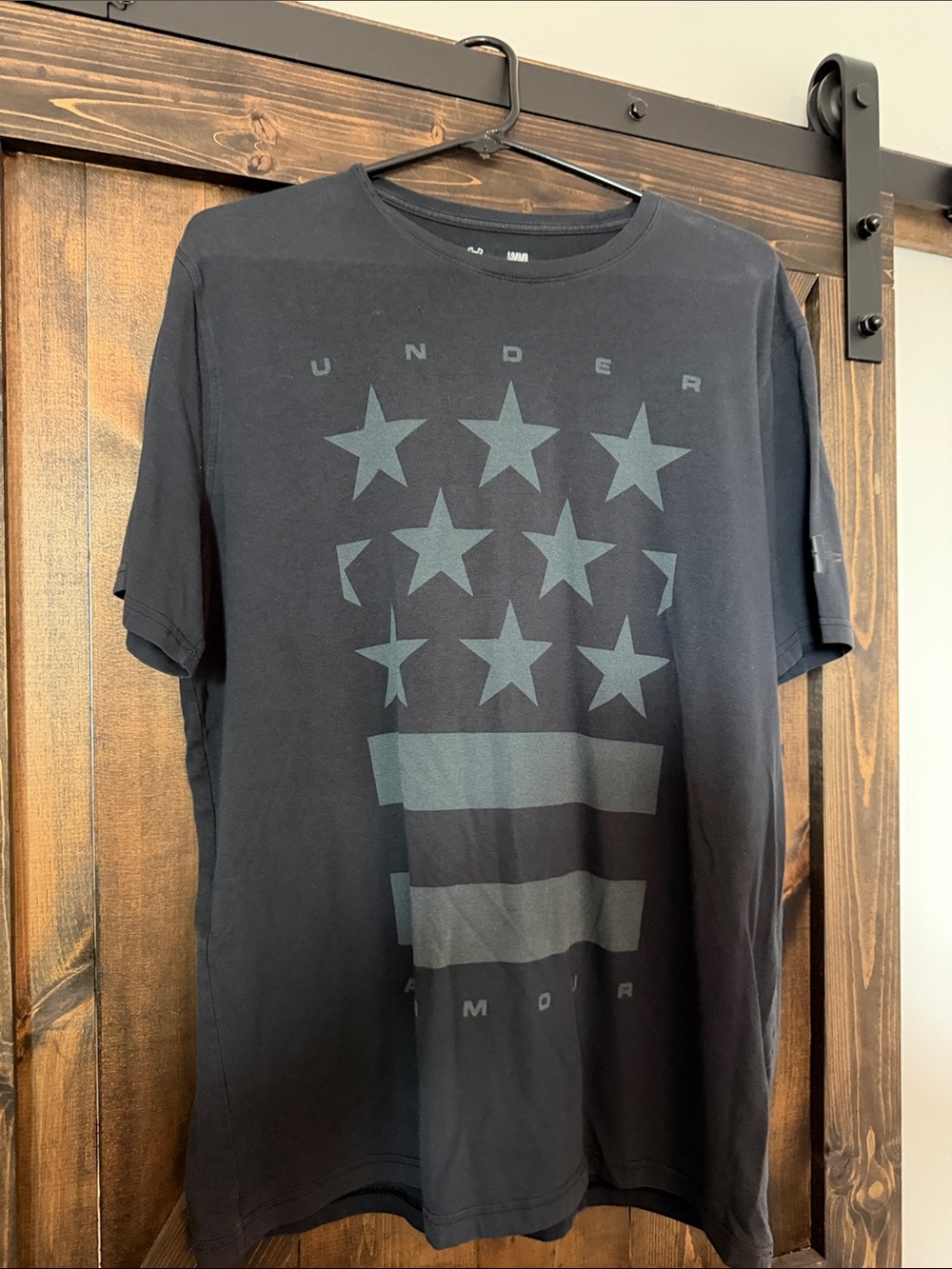 Under Armour Black Short-Sleeve Graphic Tee with Star & Stripe Print